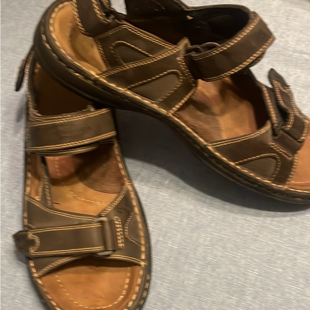 Highland Creek Men's Casual Brown Leather Sandals